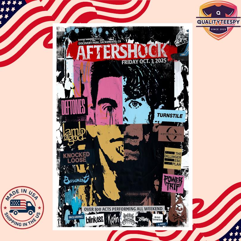 Aftershock Festival Poster 2025 – Discovery Park, Sacramento CA – October 3