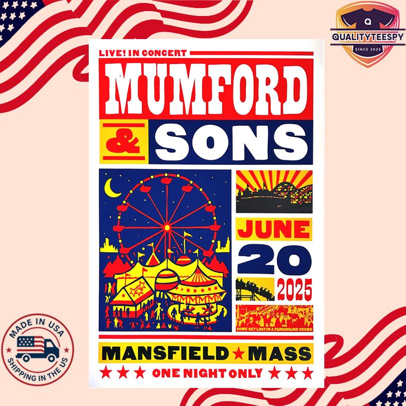 Mumford & Sons - 2025 Tour Poster Jun 20 Xfinity Center