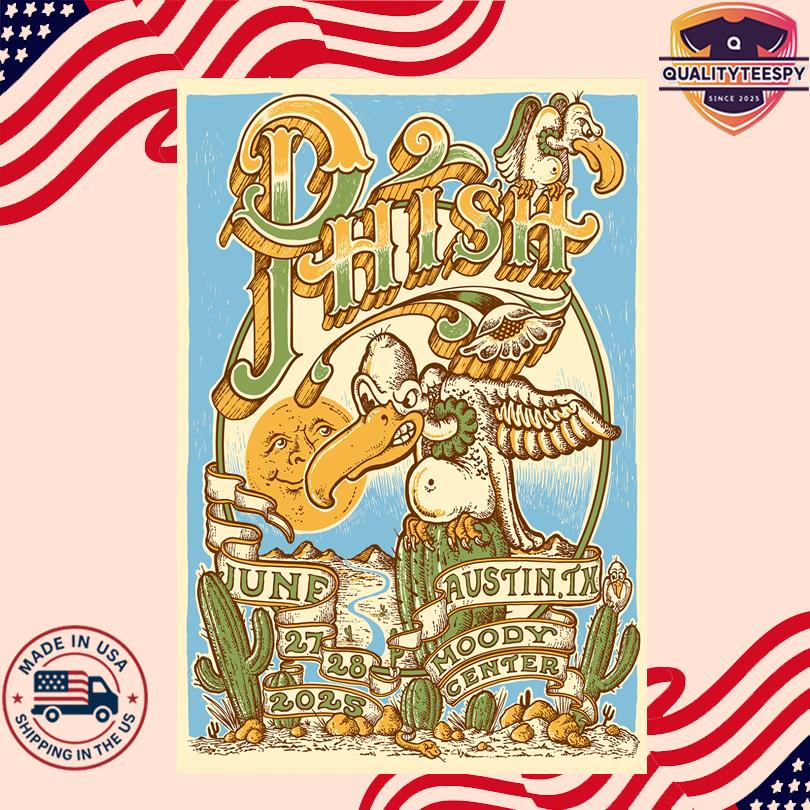Phish Tour 2025 Poster – Moody Center Austin – June 27 & 28 Show