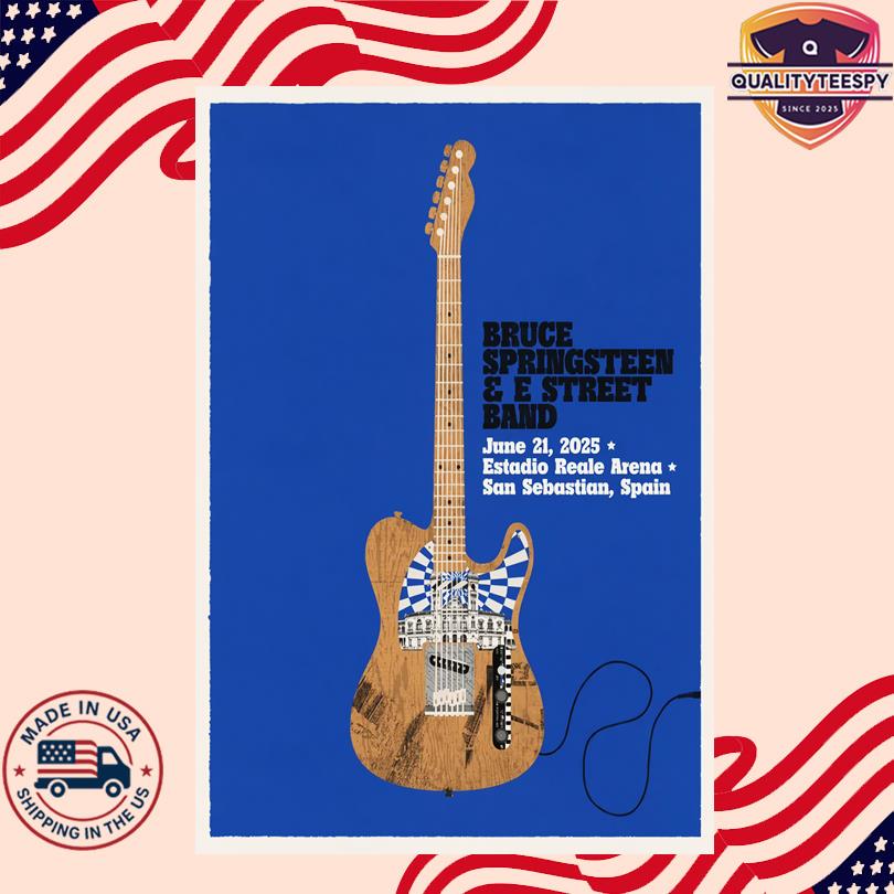 San Sebastian, Spain 21st June Bruce Springsteen and E Street Band World Tour 2025 Poster