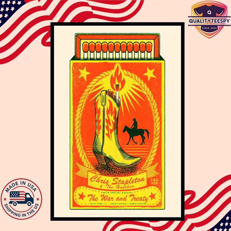 Stapleton The Honchos Tour Poster – Illinois June 28 2025 Concert Art