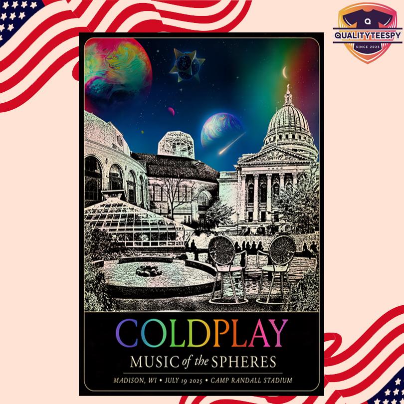 Coldplay Jul 19 2025 Camp Randall Stadium In Madison WI Poster