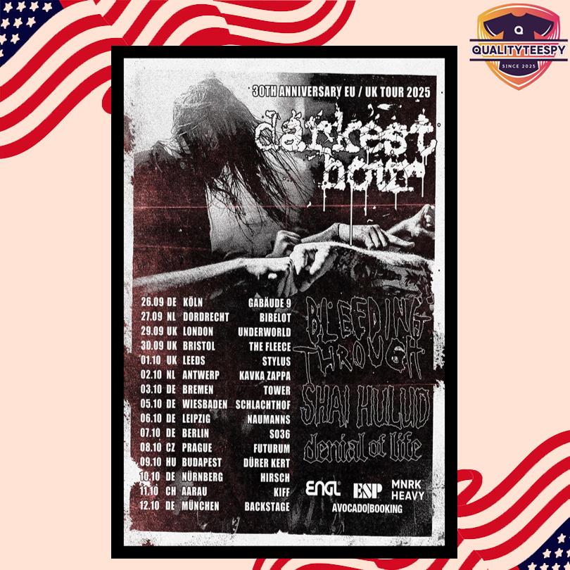 Darkest Hour Official 30 Year Tour Poster Europe UK