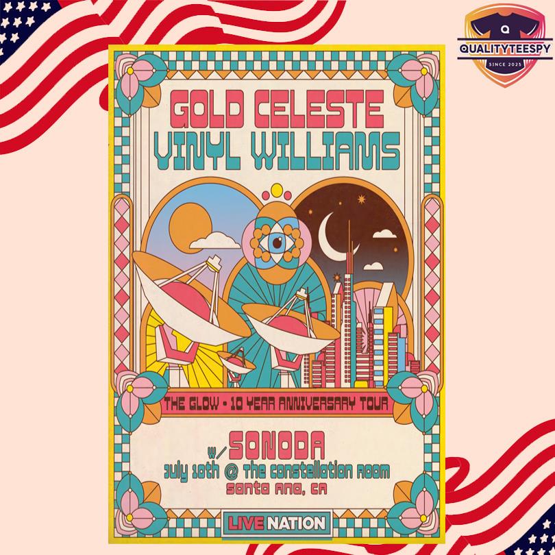 Gold Celeste Jul 10 2025 Constellation Room Santa Ana CA Concert Poster