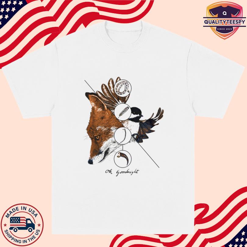 OK Goodnight - The Fox & The Bird Illustration - Heather Cream T-Shirt
