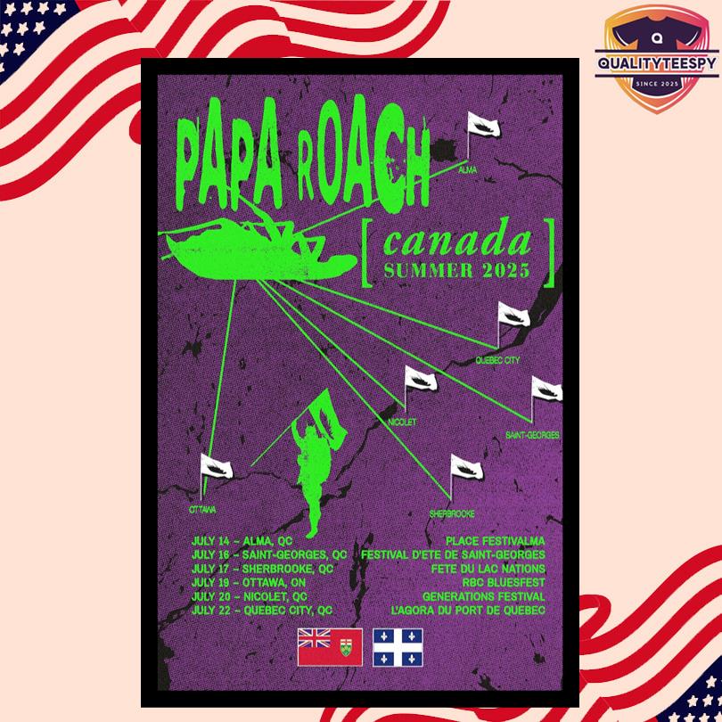 Papa Roach Summer 2025 Concert Poster