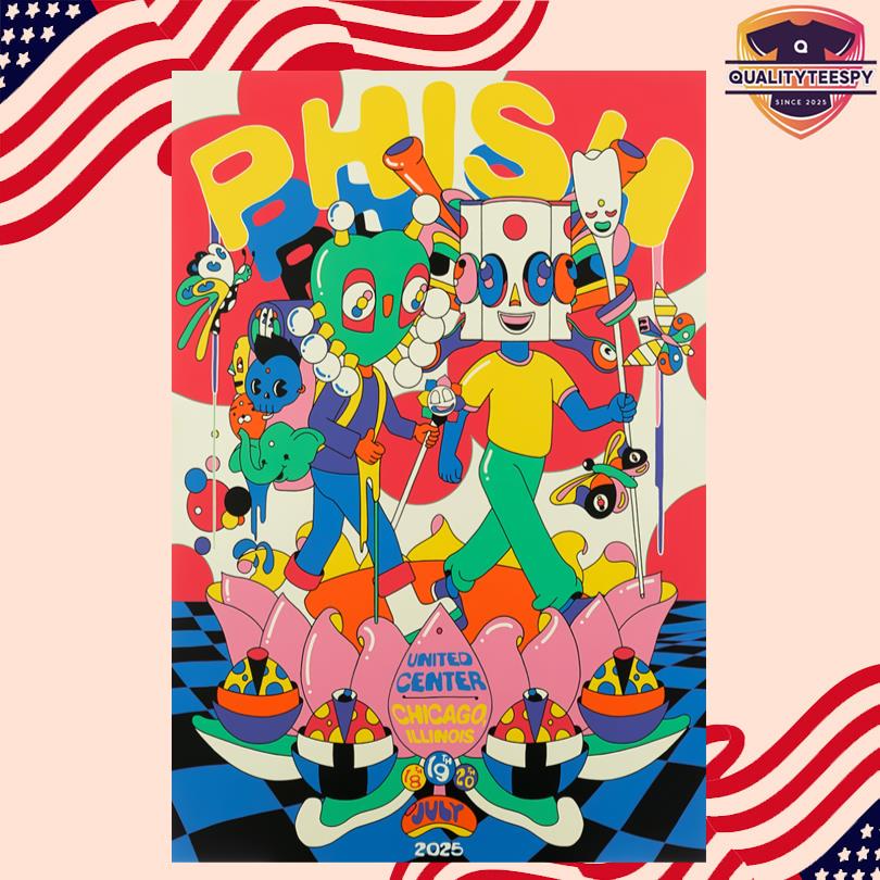 Phish Jul 18-20 2025 United Center Chicago IL Poster