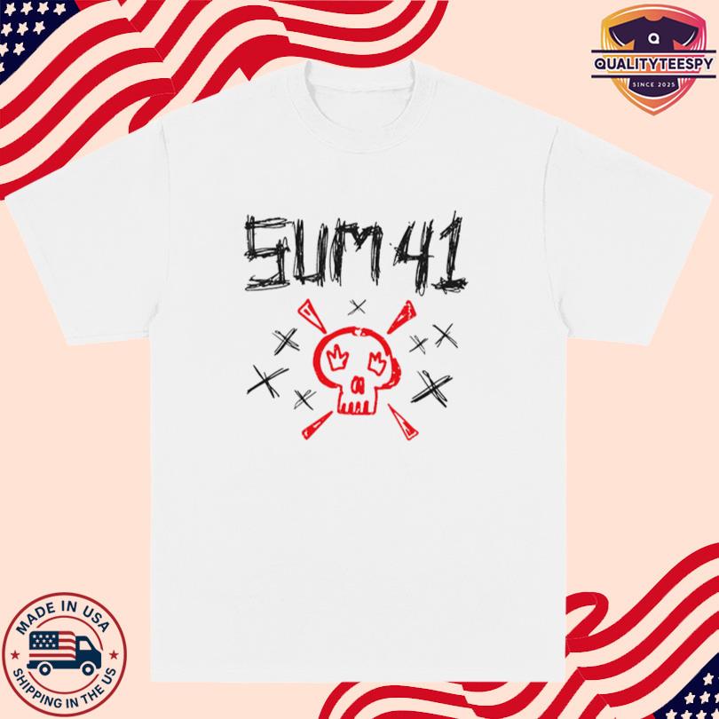 SUM 41 Sketch Logo Skull Tee