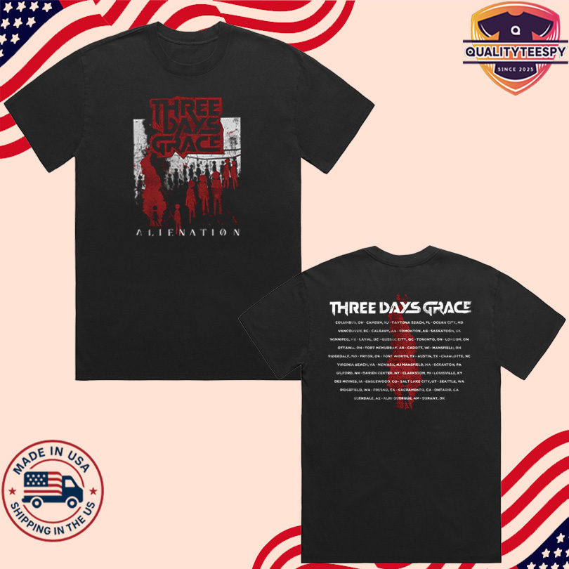 Three Days Grace Alienation 2025 Tour Tee